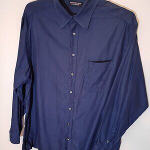 Shirt, Long Sleeve, Roundtree & Yorke, Blue-Dark